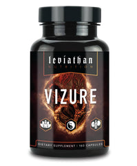Leviathan Nutrition Vizure bottle with maca root focus for balanced energy.
