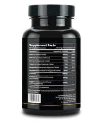Nutrition facts panel of Leviathan Thyroid Support highlighting minerals and vitamins.