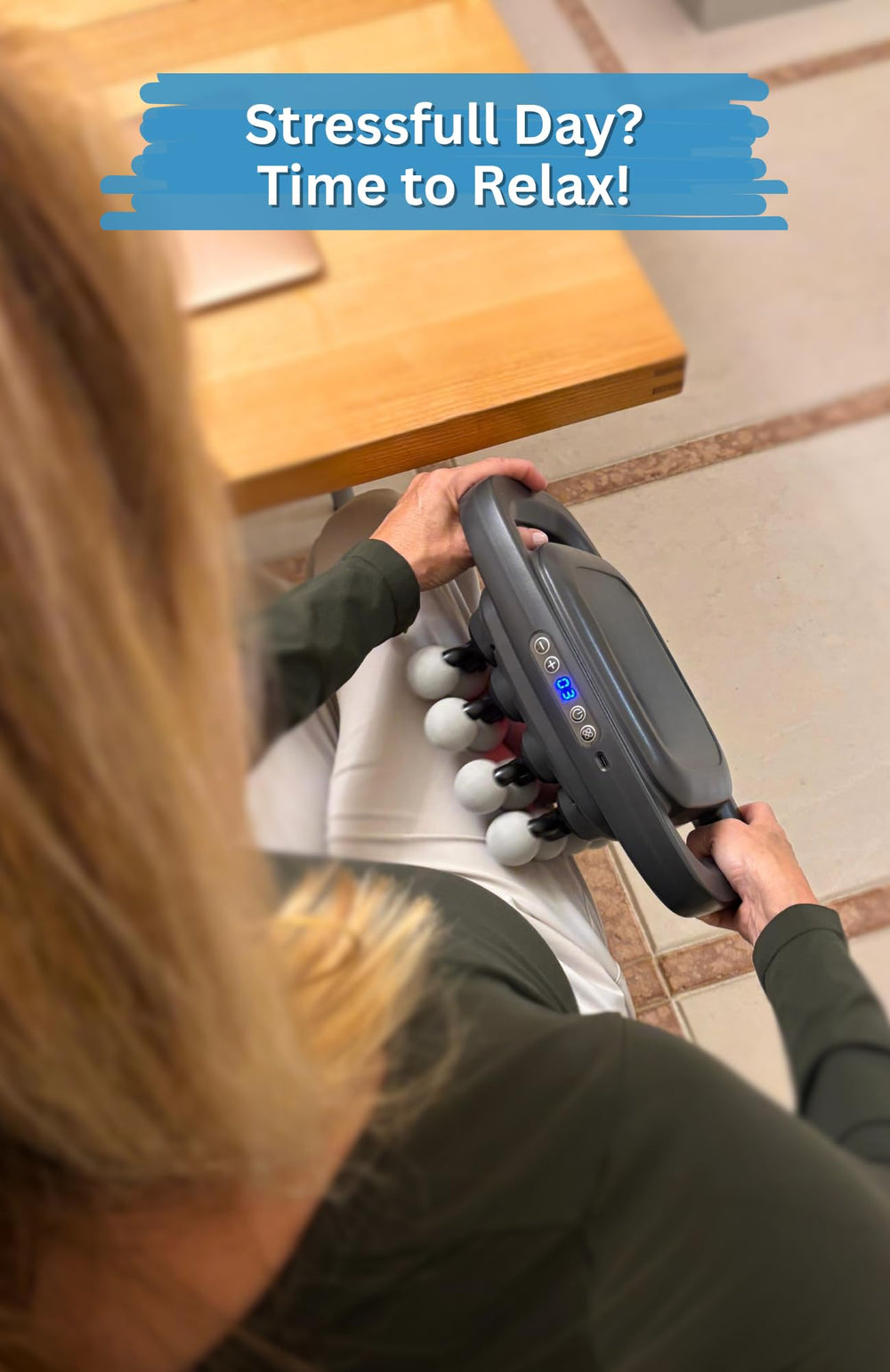 LEVILO USB-C rechargeable 1800mAh battery supports on-the-go soothing sessions.
