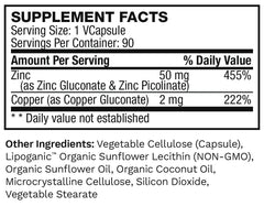 Closeup of Lewis Labs capsules highlighting easy-to-swallow zinc pills and potency.