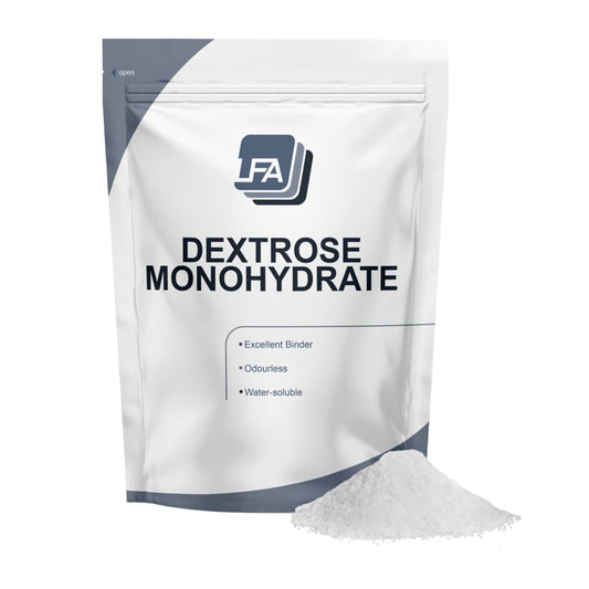 LFA Dextrose Monohydrate powder in 5 kg packaging for versatile post-workout energy.