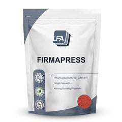 LFA Firmapress powder in a red bottle for quick tablet binding.
