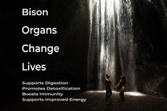 LGS Supplements Grass-Fed Bison Organ ingredients label highlight liver, heart, and kidney