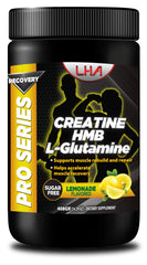 LHA Pro Series Recovery Creatine bottle front with lemon flavor for post workout recovery