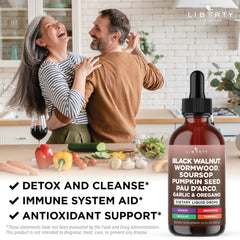 Liberty Lifestyle Defend pau d'arco tincture bottle featured with minerals and herbs.