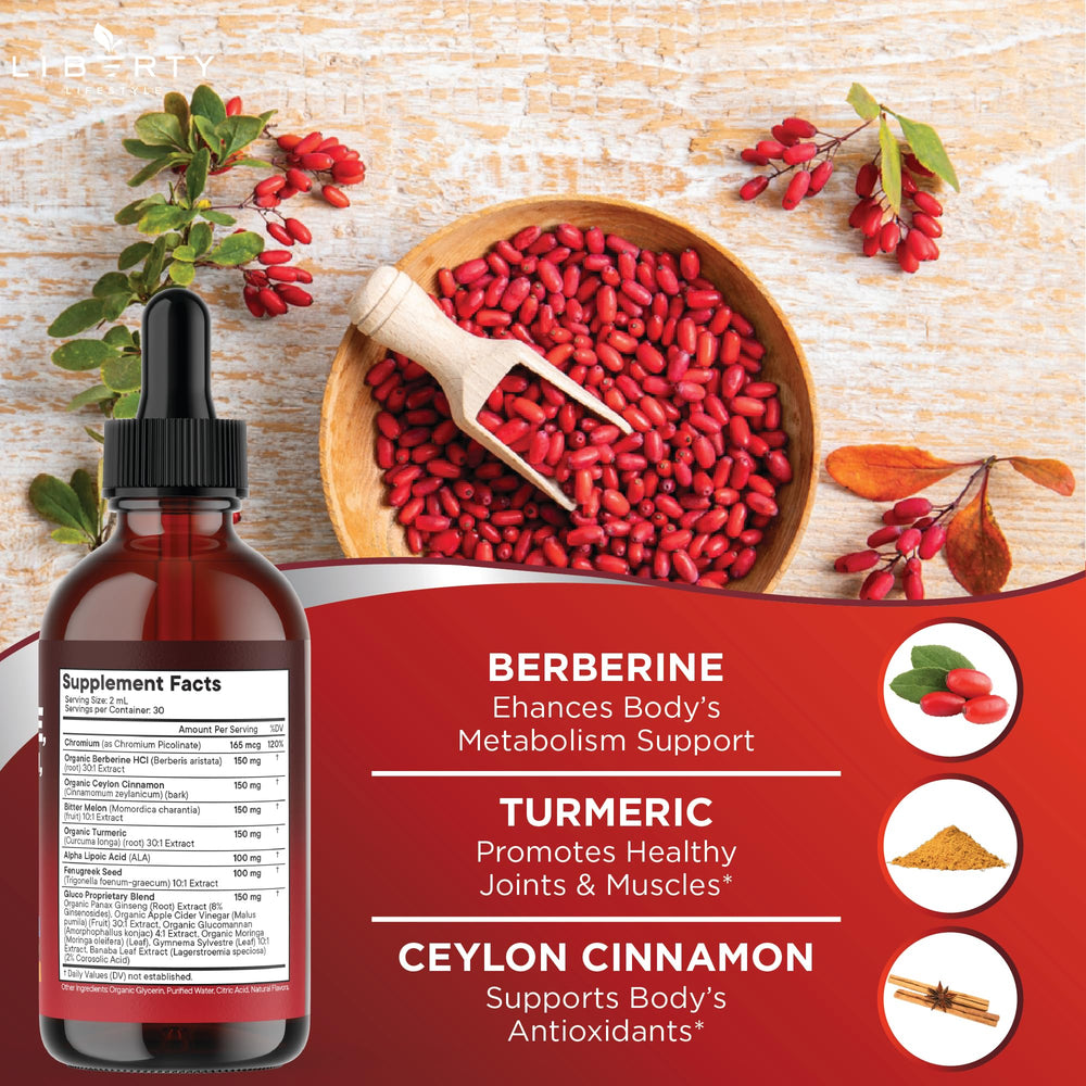 Liberty Lifestyle glucomannan ingredient liquid bottle for easy daily mixing.