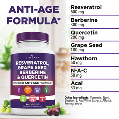 Liberty Lifestyle grape seed quercetin capsules pack for daily antioxidant support