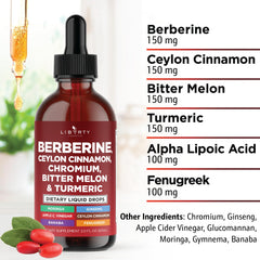 Liberty Lifestyle liposomal berberine bottle highlighting immune-support formula.