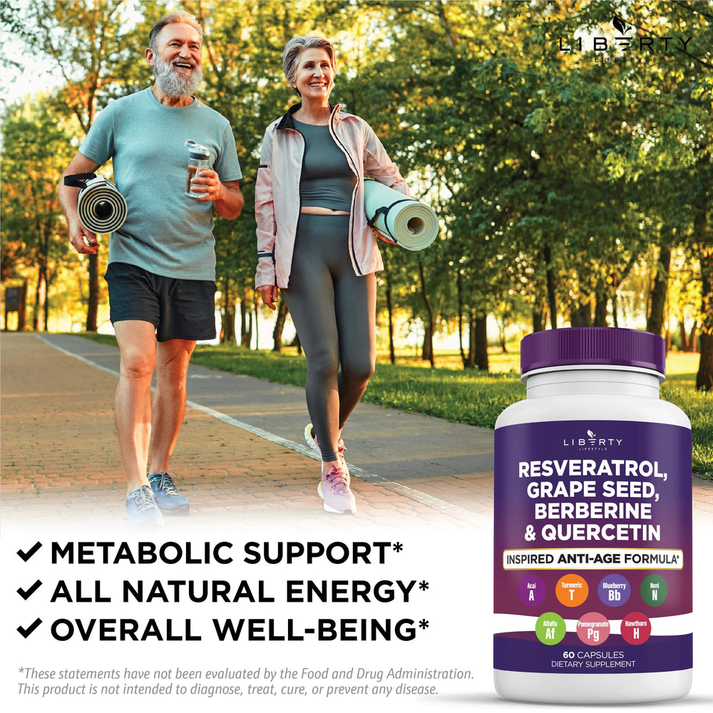 Liberty Lifestyle polyphenol supplement bottle shot for versatile wellness