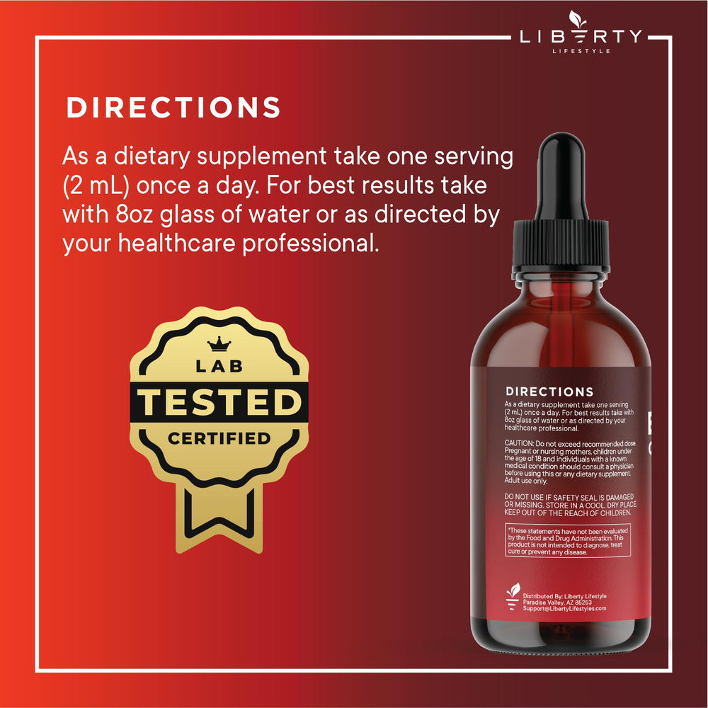 Liberty Lifestyle turmeric ginseng moringa blend bottle ready for daily use.