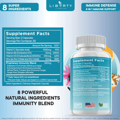 Liberty Lifestyle two-pack immunity supplement box for family use.