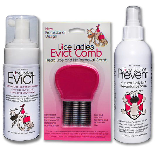 Lice Ladies Evict mousse bottle ready for quick kid treatment