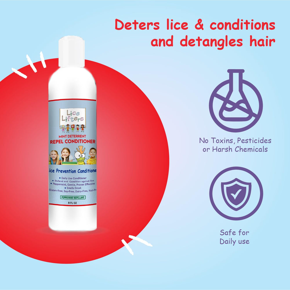 Lice Lifters peppermint oil image emphasizes refreshing, cooling scalp sensation.