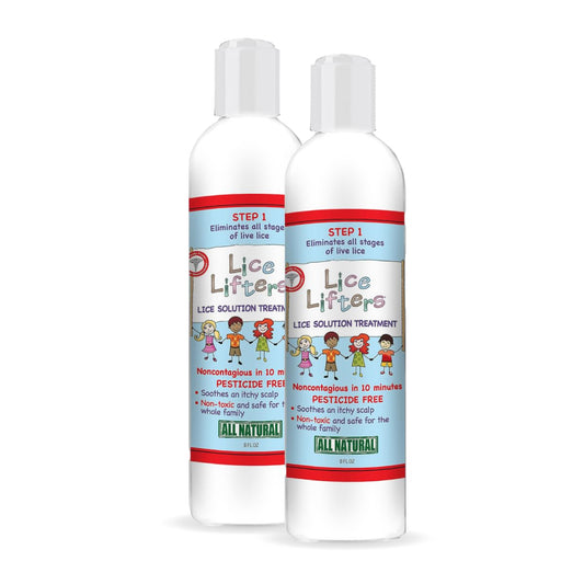 Lice Lifters Solution bottle pour demonstrates quick, mess-free application for the family