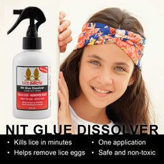 Lice Sisters spray-on application on hair for quick treatment.