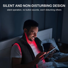 Licinwing red light therapy vest lower back zone lights for relief.
