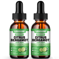 Lickshine bottle pour: two-pack citrus bergamot drops for a daily wellness routine.
