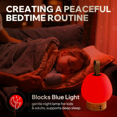 Liderstar red light lamp emits no blue light for gentle night-time ambiance