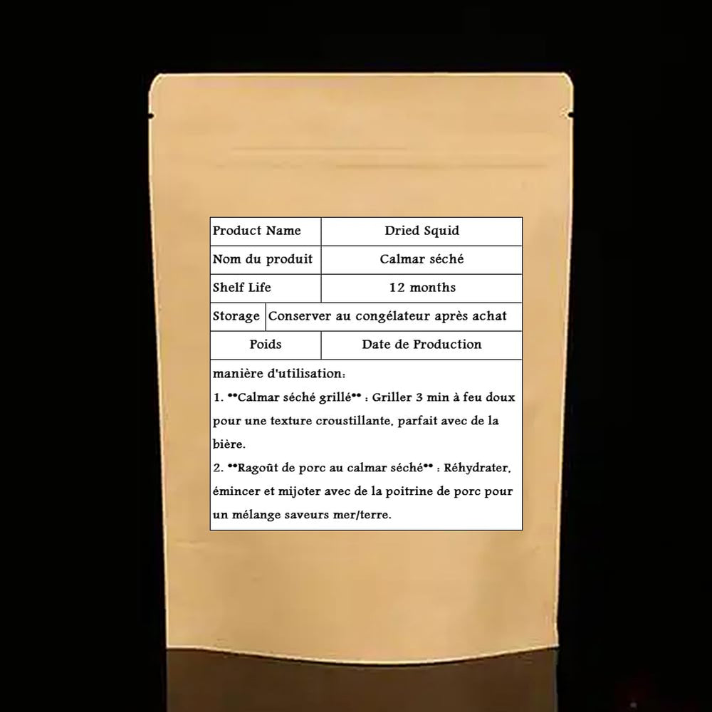 LIFAF dried squid table setting image suggests convenient, protein-rich snack.