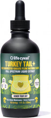Life Cykel Turkey Tail bottle ready for daily immune support with Kakadu plum.
