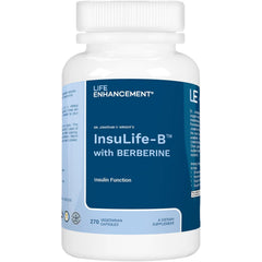 Life Enhancement Insulife-B bottle close-up supports daily routine.