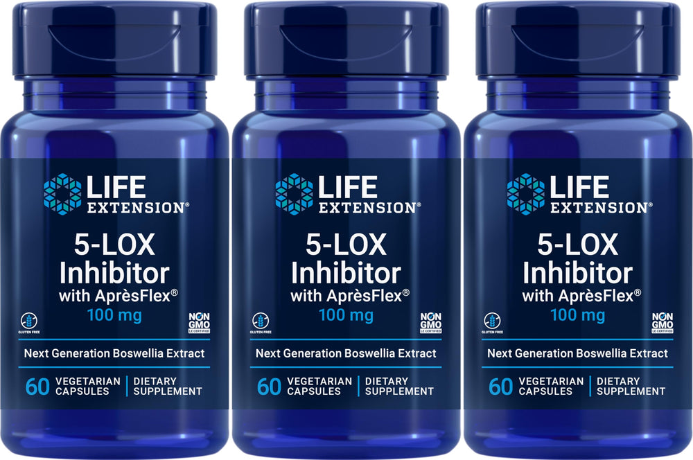 Life Extension 5-LOX Inhibitor with AprèsFlex bottle supports daily balance and easy routine.