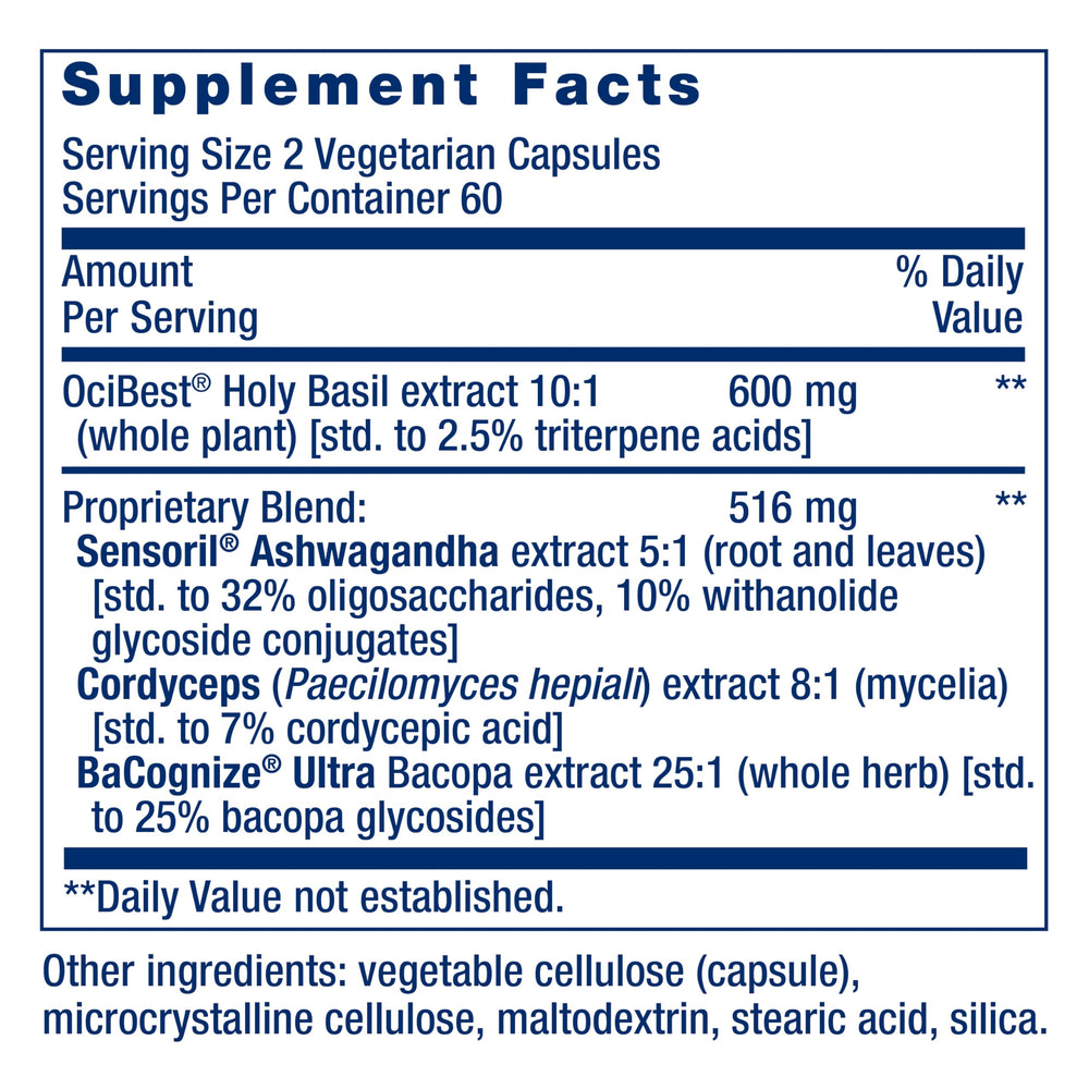 Life Extension Adrenal Energy Formula label detail highlighting gluten-free ingredients and COA.