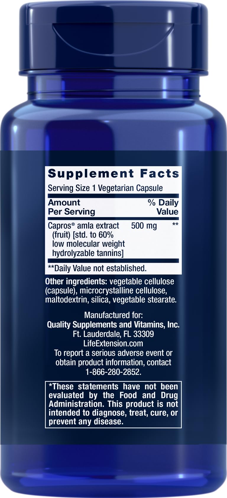 Life Extension Advanced Lipid Control bottle back view, shows dosage directions for easy daily use