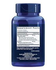 Life Extension Advanced Milk Thistle bottle label with ingredients and quality notes