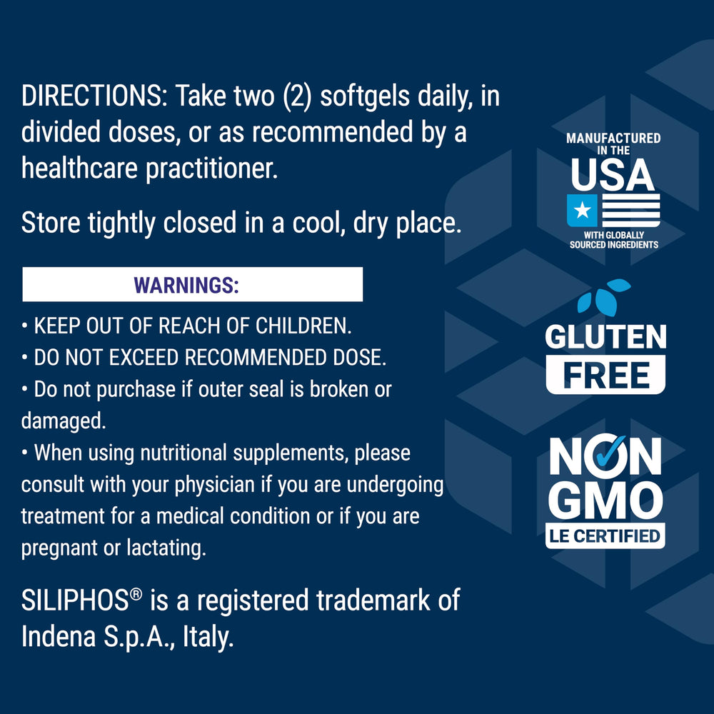 Non-GMO badge on Life Extension Advanced Milk Thistle packaging for purity