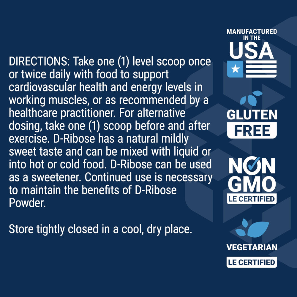 Life Extension D-Ribose powder ideal for post-workout energy support