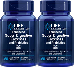 Life Extension Enhanced Super Digestive Enzymes and Probiotics bottle supports daily digestion of proteins and fats