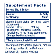 Life Extension Gamma E spectrum demonstrates tocopherols and tocotrienols blend.