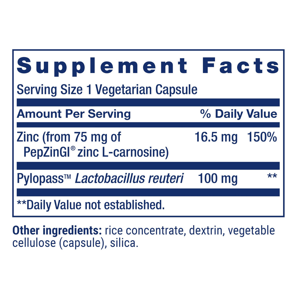 Life Extension Gastro-Ease capsules close-up showing small vegetarian pills