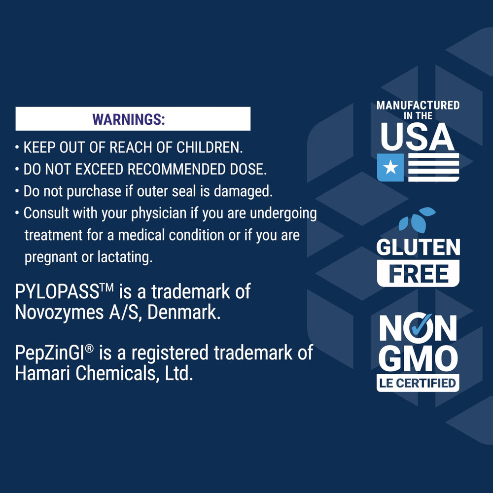 Life Extension Gastro-Ease zinc L-carnosine supports stomach lining