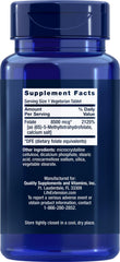 Life Extension High Potency Optimized Folate tablets inside bottle—vegetarian daily-use supplement.