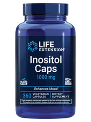 Life Extension Inositol Caps bottle front shows mood support and quality.