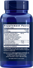 Life Extension MacuGuard bottle back label detailing eye health ingredients