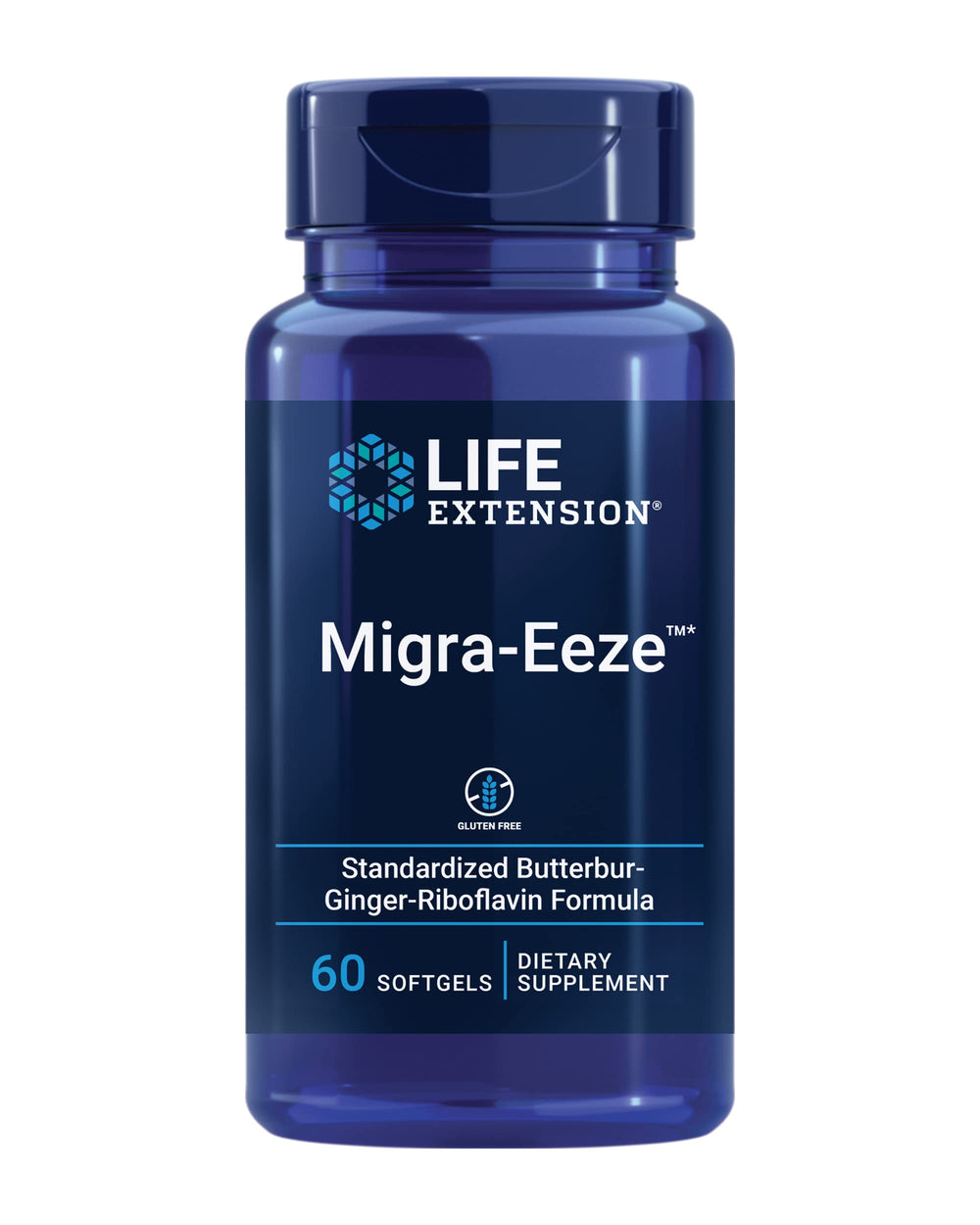 Life Extension Migra-Eeze bottle ready for daily head comfort support.