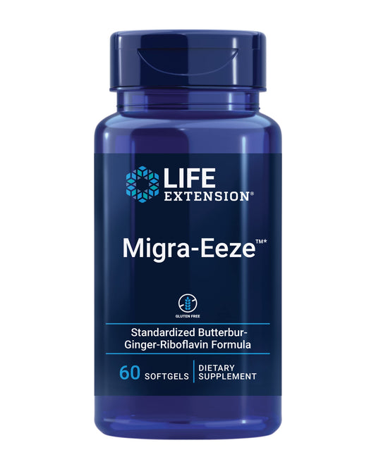 Life Extension Migra-Eeze bottle ready for daily head comfort support.