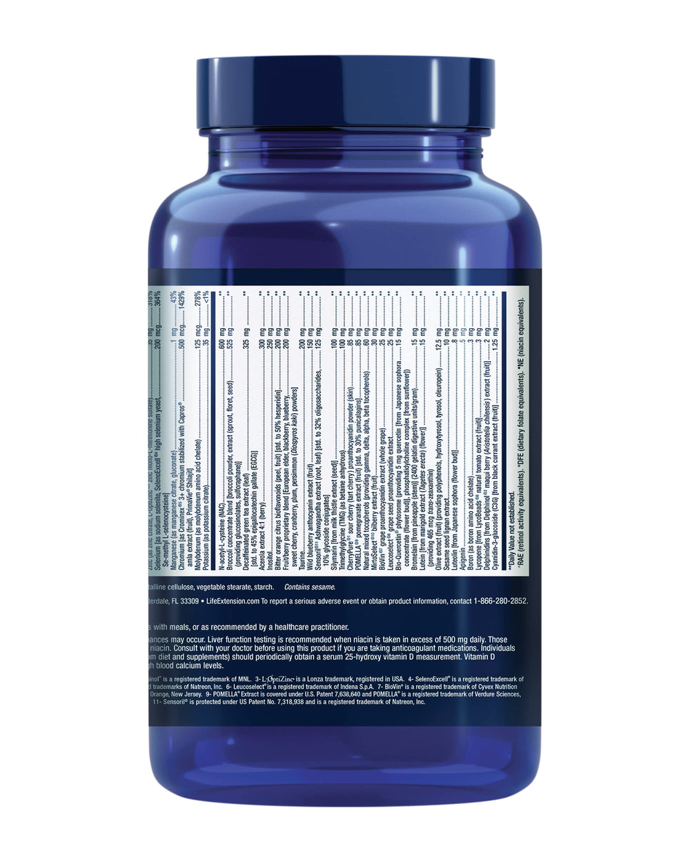 Close-up of Life Extension Mix capsules highlighting high-potency vitamins and minerals.