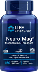 Life Extension Neuro-Mag bottle with Magtein, convenient daily magnesium supplement.