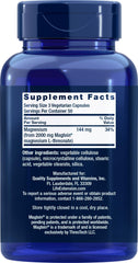 Close-up of Life Extension Neuro-Mag capsules with Magtein for brain-friendly support.
