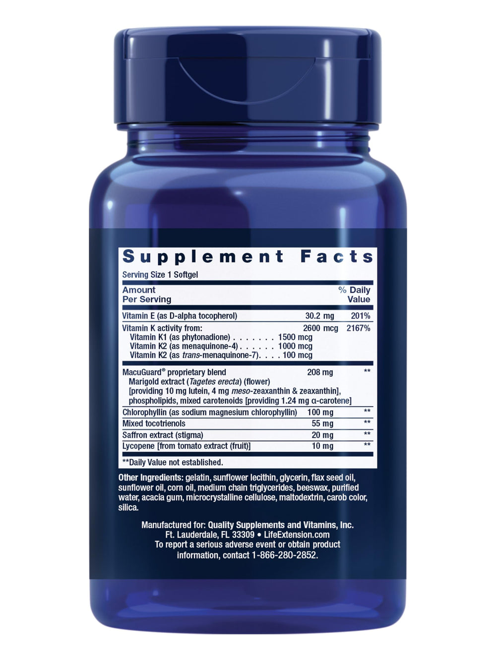 Life Extension softgels closeup showing glossy oil-based nutrients for daily vitality