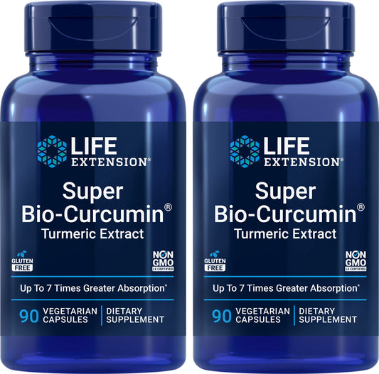 Life Extension Super Bio-Curcumin bottle front view for antioxidant support.