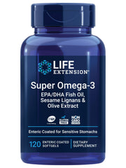 Life Extension Super Omega-3 bottle front highlighting heart-friendly fish oil for daily wellness