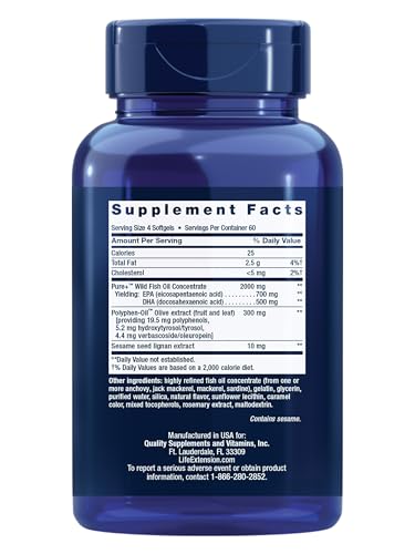 Life Extension Super Omega-3 softgels close-up, highlighting easy swallowing.