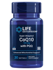 Life Extension Super Ubiquinol CoQ10 bottle, supports heart health and daily energy.