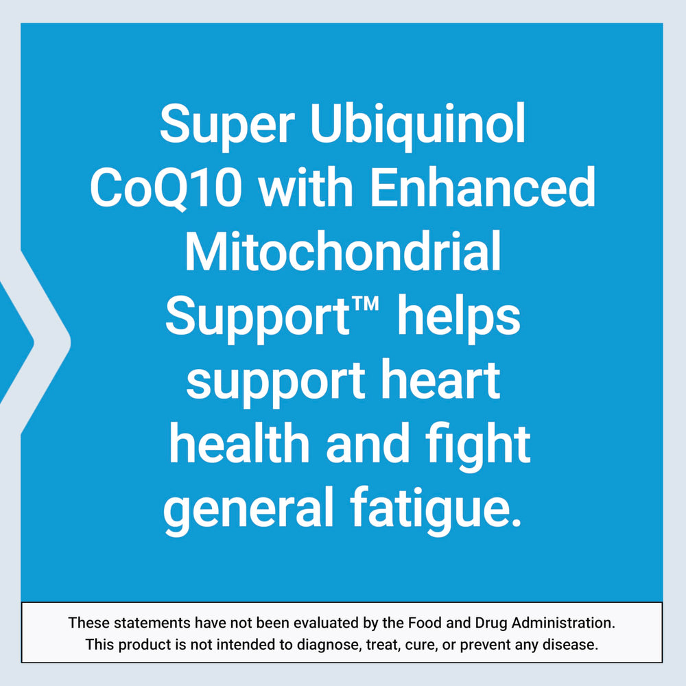Life Extension Super Ubiquinol CoQ10 bottle pouring capsules into hand