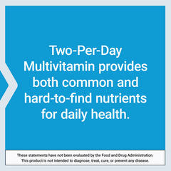 Close detail of Life Extension Two-Per-Day label listing vitamins and minerals